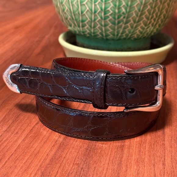 Vintage Ralph Lauren Genuine Alligator w/Sterling Buckle and Tip Belt - Picture 1 of 14